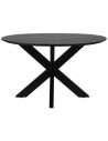 Rundt spisebord i mangotræ og metal Ø140 cm - Sort