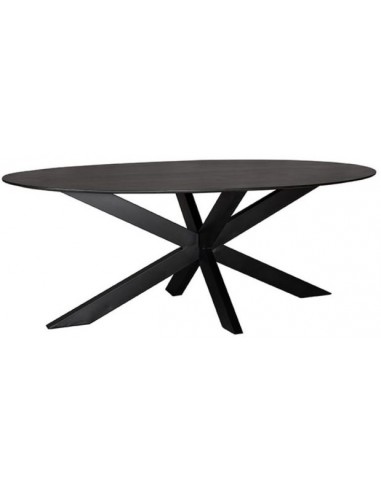 Ovalt spisebord i mangotræ og metal...