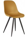 Monza spisebordsstol i metal og kunststof H88 cm - Sort/Okker