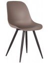 Monza spisebordsstol i metal og kunststof H88 cm - Sort/Kaffe