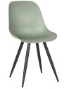 Monza spisebordsstol i metal og kunststof H88 cm - Sort/Svag grøn