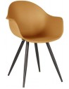 Luca spisebordsstol i metal og kunststof H85 cm - Sort/Okker