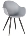 Luca spisebordsstol i metal og kunststof H85 cm - Sort/Grå