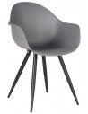 Luca spisebordsstol i metal og kunststof H85 cm - Sort/Antracit