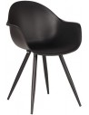 Luca spisebordsstol i metal og kunststof H85 cm - Sort/Sort
