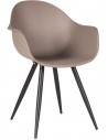 Luca spisebordsstol i metal og kunststof H85 cm - Sort/Kaffe