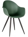 Luca spisebordsstol i metal og kunststof H85 cm - Sort/Grøn