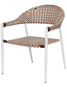Havestol i syntetisk rattan og aluminium H80 cm - Hvid/Multi