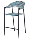 Barstol i syntetisk rattan og aluminium H112 cm - Antracit/Multi