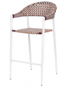 Barstol i syntetisk rattan og aluminium H112 cm - Hvid/Multi