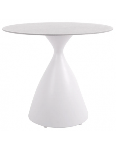 Havebord i aluminium og glas Ø80 cm -...