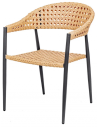Havestol i syntetisk rattan og aluminium H81 cm - Antracit/Brun