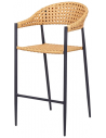 Barstol i syntetisk rattan og aluminium H112 cm - Antracit/Brun