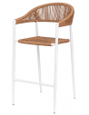 Barstol i syntetisk rattan og aluminium H112 cm - Hvid/Brun
