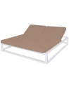 Dobbelt solseng i aluminium og olefin 200 x 180 cm - Hvid/Mocca