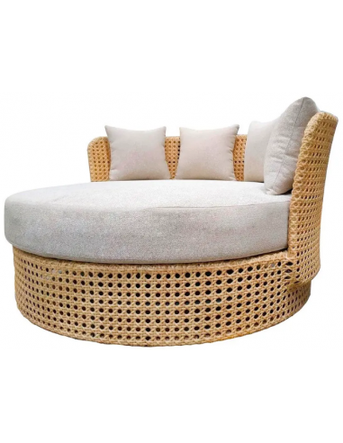 Rund solseng i syntetisk rattan og...