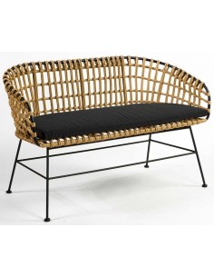 Havebænk i syntetisk rattan...