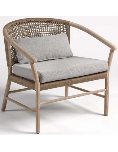 ION Lounge havestol i teaktræ og reb...