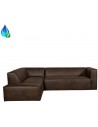 Memphis venstrevendt hjørnesofa i økolæder 260 x 200 cm - Vintage brun