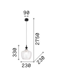 LORD Loftlampe i glas Ø23... 2