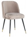 Alicia spisebordsstol i velour H82 cm - Sort/Khaki