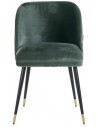 Alicia spisebordsstol i velour H82 cm - Sort/Jadegrøn