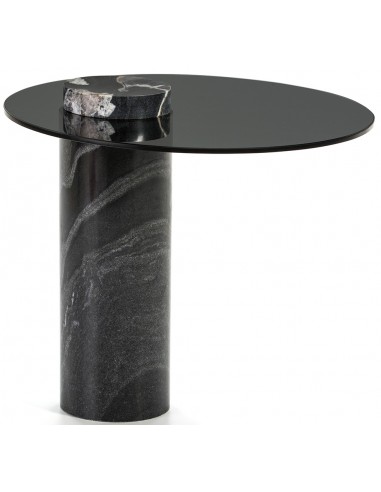 Sofabord i granit og glas Ø51 cm -...