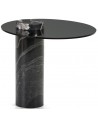 Sofabord i granit og glas Ø51 cm - Sort granit/Sort glas