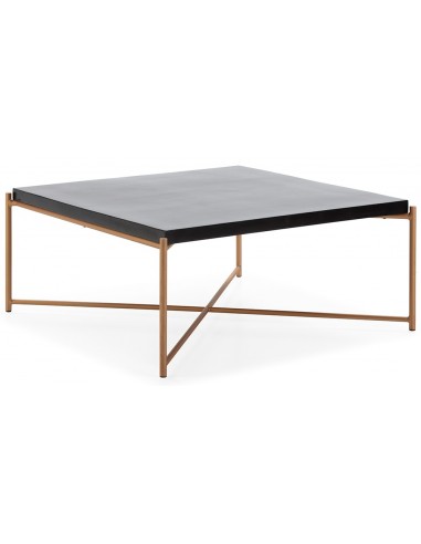 Sofabord i træ og metal 90 x 90 cm -...