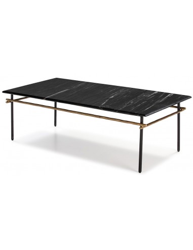 Sofabord i marmor og jern 122 x 61 cm...