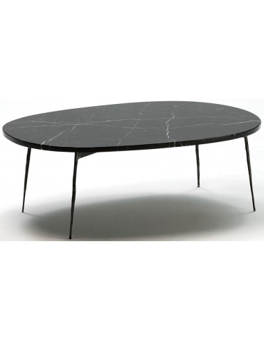 Sofabord i marmor og jern 100 x 70 cm...
