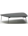 Sofabord i marmor og jern 120 x 85 cm - Sort/Sort marmor