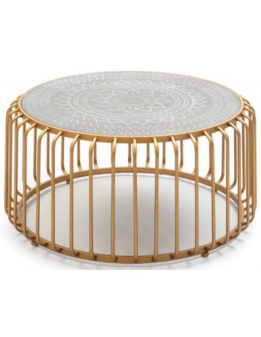 Sofabord i MDF og metal Ø77 cm -...