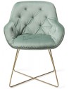 2 x Tara Spisebordsstole H84 cm velour - Guld/Jadegrøn