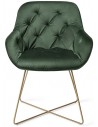 2 x Tara Spisebordsstole H84 cm velour - Guld/Junglegrøn