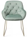 2 x Tara Spisebordsstole H84 cm velour - Guld/Jadegrøn