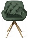2 x Tara Rotérbare Spisebordsstole H84 cm velour - Guld/Junglegrøn