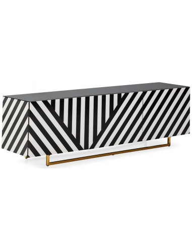 Tvbord i glas og stål 175 x 44 cm -...