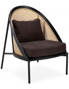 Lænestol i træ og rattan...