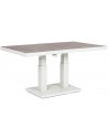 Havebord med hæve/sænke i aluminium 140 x 85 cm - Hvid/Brun