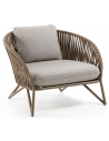 BRANZIE lounge havestol i aluminium og reb H77 cm - Brun/Grå