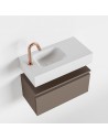 ANDOR Komplet badmiljø venstrevendt håndvask B60 cm MDF - Røg/Talkum