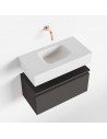 ANDOR Komplet badmiljø centreret håndvask B60 cm MDF - Mørkegrå/Talkum