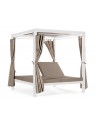 Dobbelt solseng i aluminium og olefin 208 x 188 cm - Hvid/Taupe