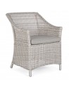 Havestol i syntetisk rattan og olefin H84,5 cm - Gråhvid/Grå