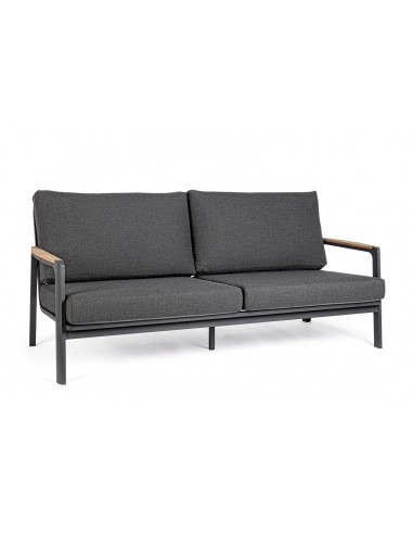 Loungesofa i aluminium, teaktræ og...