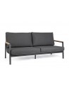 Loungesofa i aluminium, teaktræ og akryl B192 cm - Charcoal/Teak