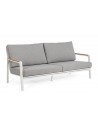 Loungesofa i aluminium, teaktræ og akryl B192 cm - Hvid/Lysegrå/Teak