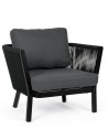 Lounge havestol i aluminium, akryl og polyester B92 cm - Sort/Charcoal