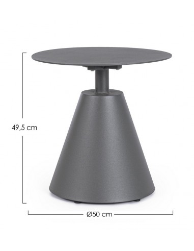 Loungebord i aluminium Ø50 cm - Charcoal